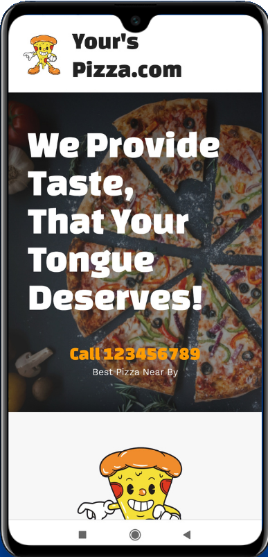 Yours pizza website